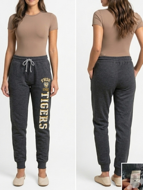 Pants - Charcoal Gray FHSU Sweatpants Joggers Fort Hays State Varsity Graphic Size M
